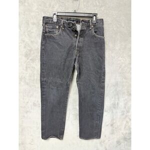 Levi Strauss Co 501 Original‎ Fit Black Denim Button Fly Jeans Mens W33 L34